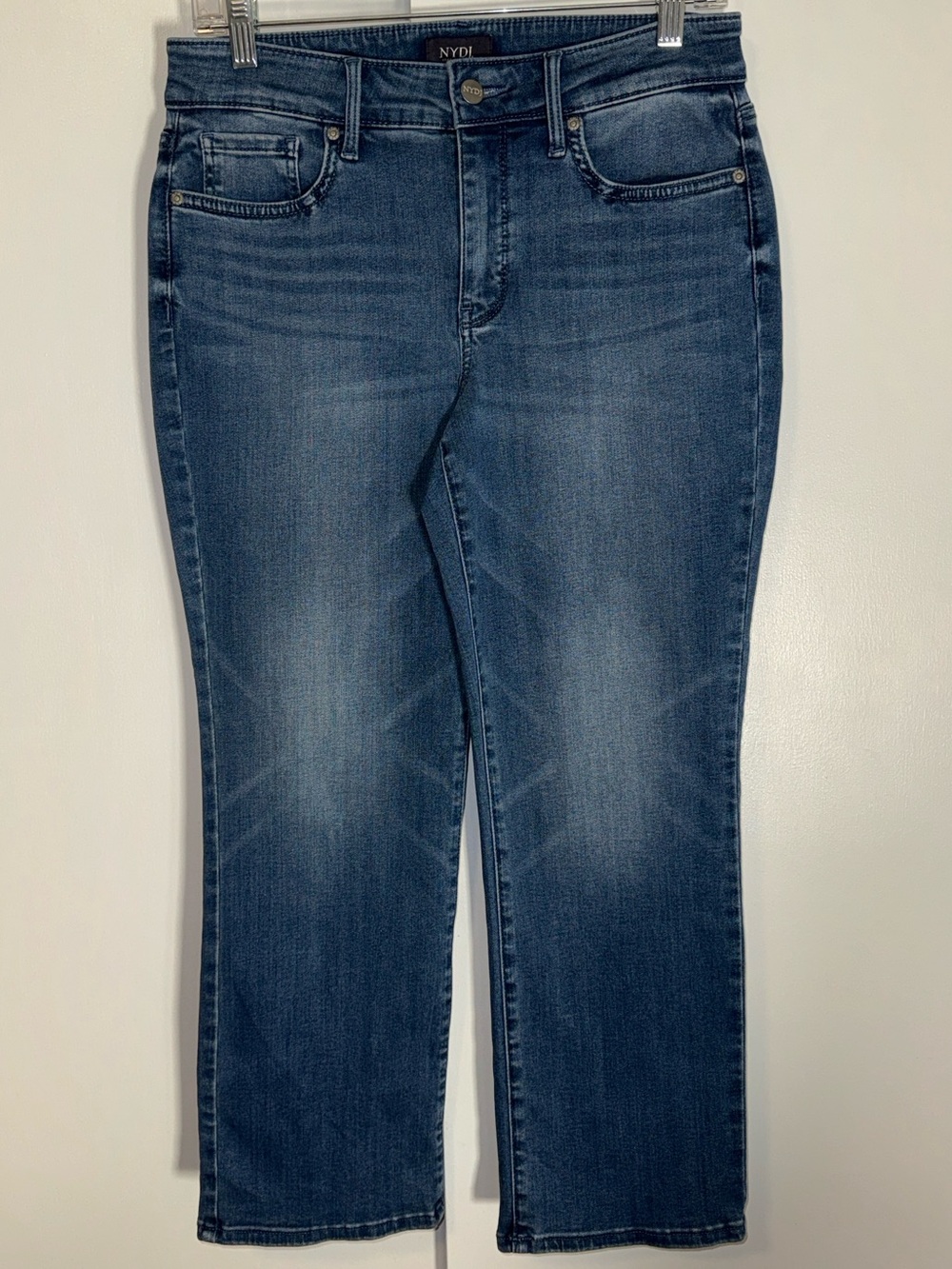 NYDJ Marilyn Straight Leg Jeans Blue Wash Women’s 8P Stretch Denim